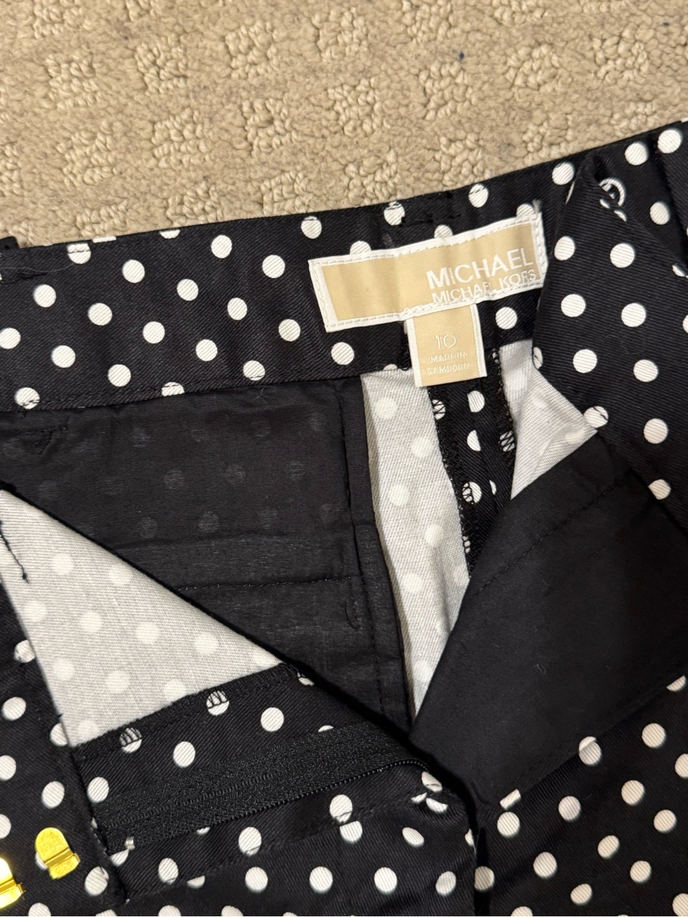 Michael Kors Black and White Polka Dot Women’s Shorts - Picture 3 of 3